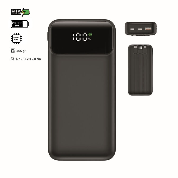 POWERBANK 20.000 MAH 22,5W PD HIZLI ŞARJ - 0120580